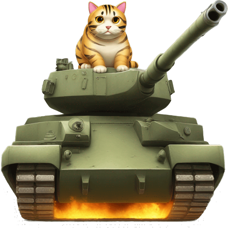 Fat cat in a tiger 1 tank emoji