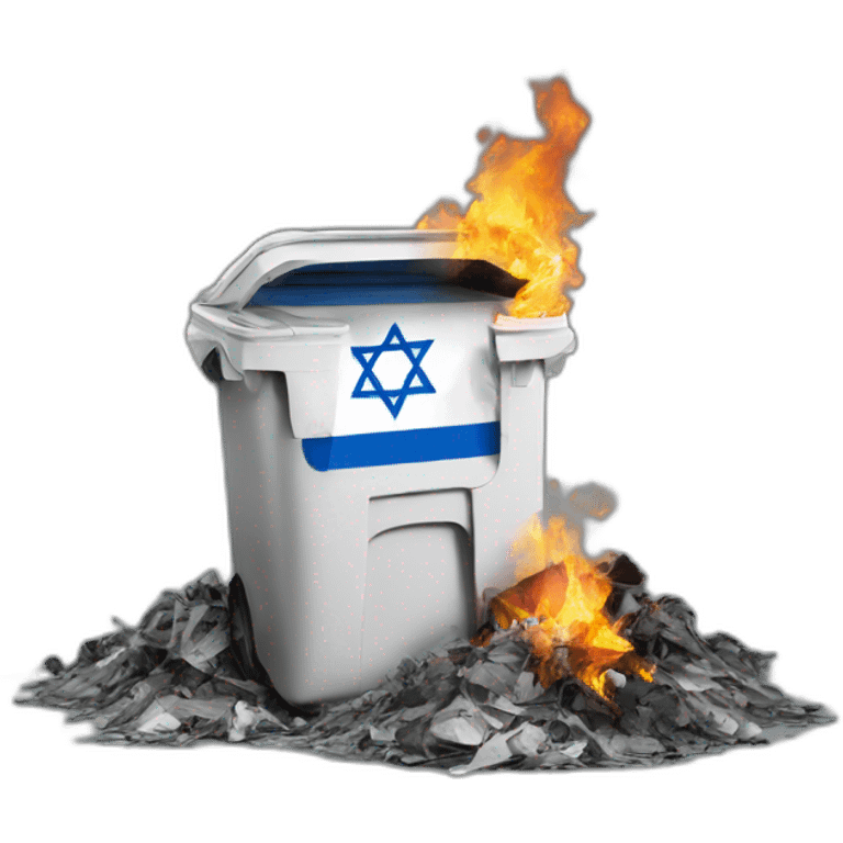 Israel flag in the trash fire emoji