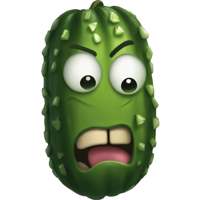 Angry pickle emoji