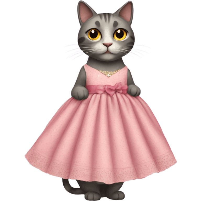 Cat wearing a dress emoji