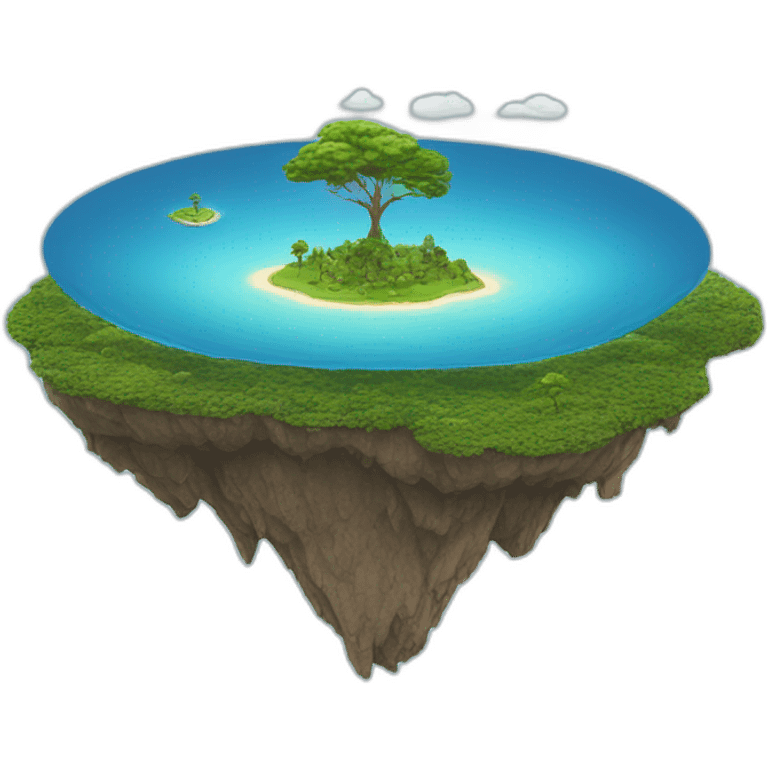 Flat earth floating island emoji