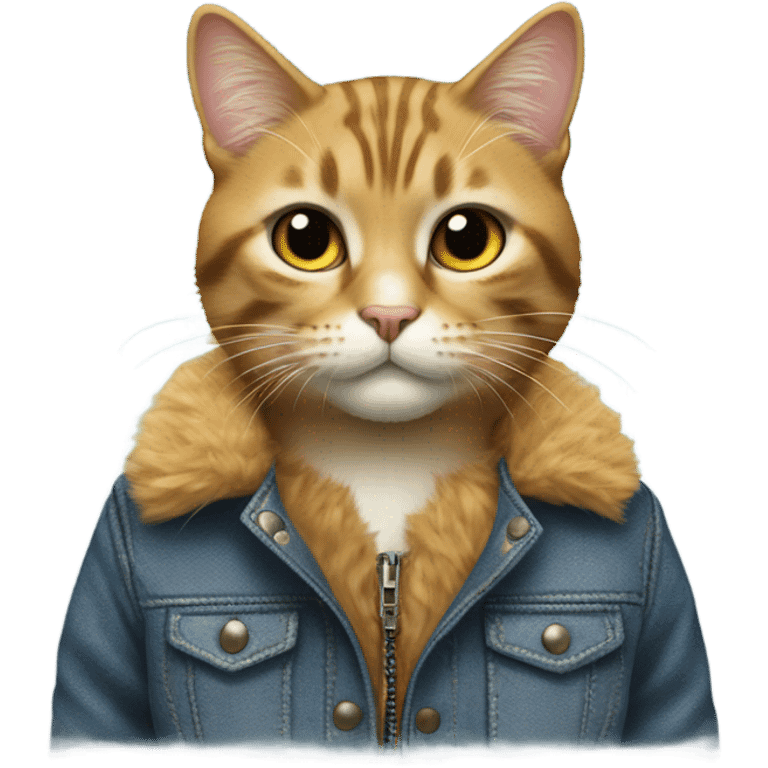 Cat with jacket  emoji