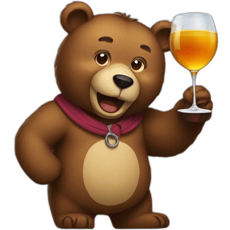 Bear drink wine emoji