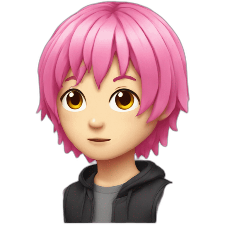 A demon with pink hair cut theme anime emoji