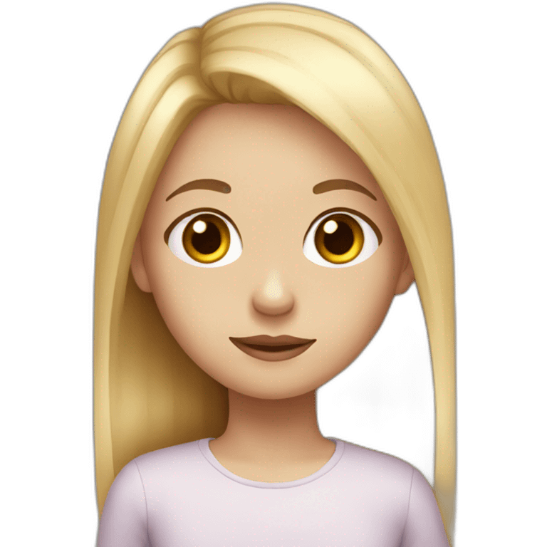 Autistic girl with brown eyes and blonde hair emoji