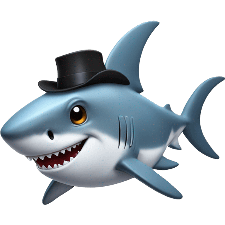 shark with tophat emoji