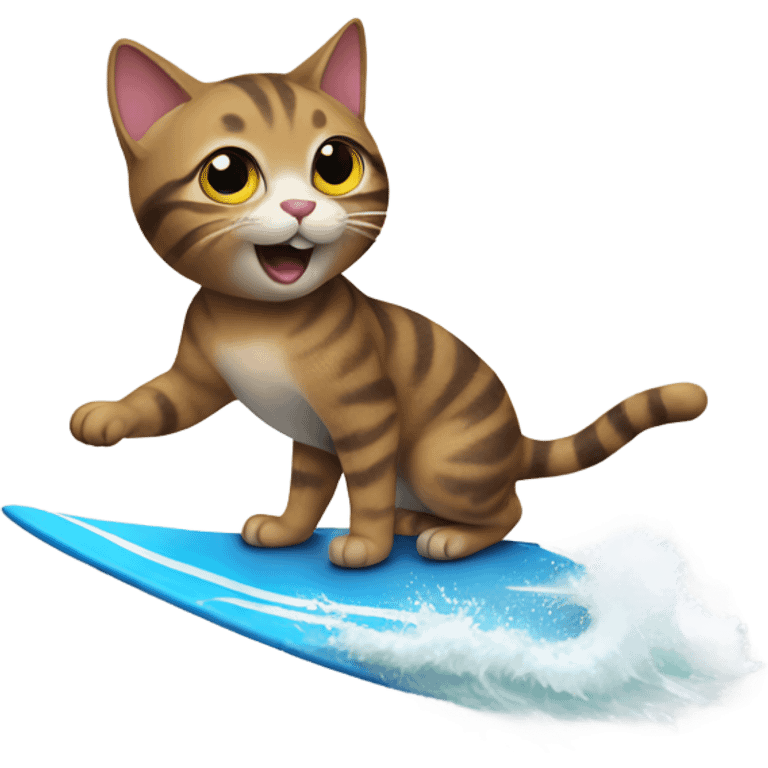 Cat surfing  emoji