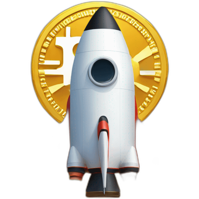 bitcoin on a rocket emoji