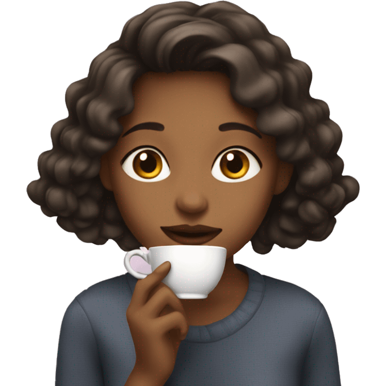 Girl sipping tea emoji