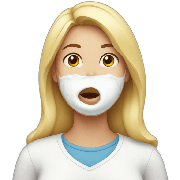 Woman with milk on her mouth emoji