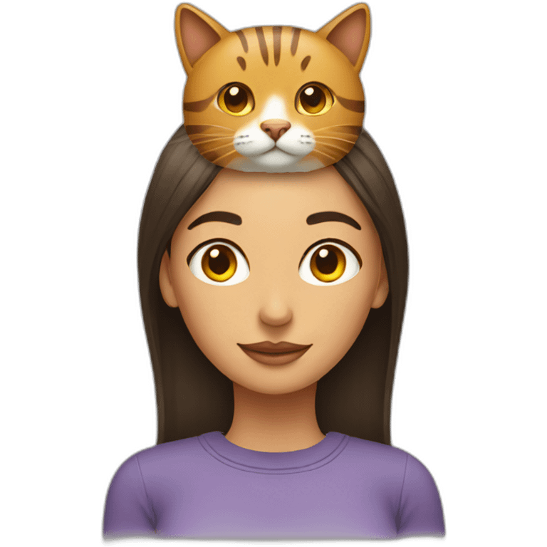 Woman with cat on head emoji