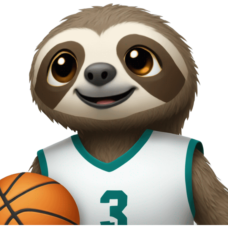 Sloth playing basketball emoji