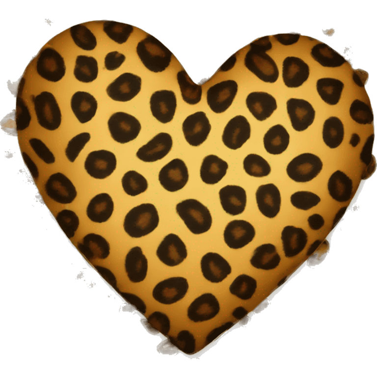 leopard print heart emoji