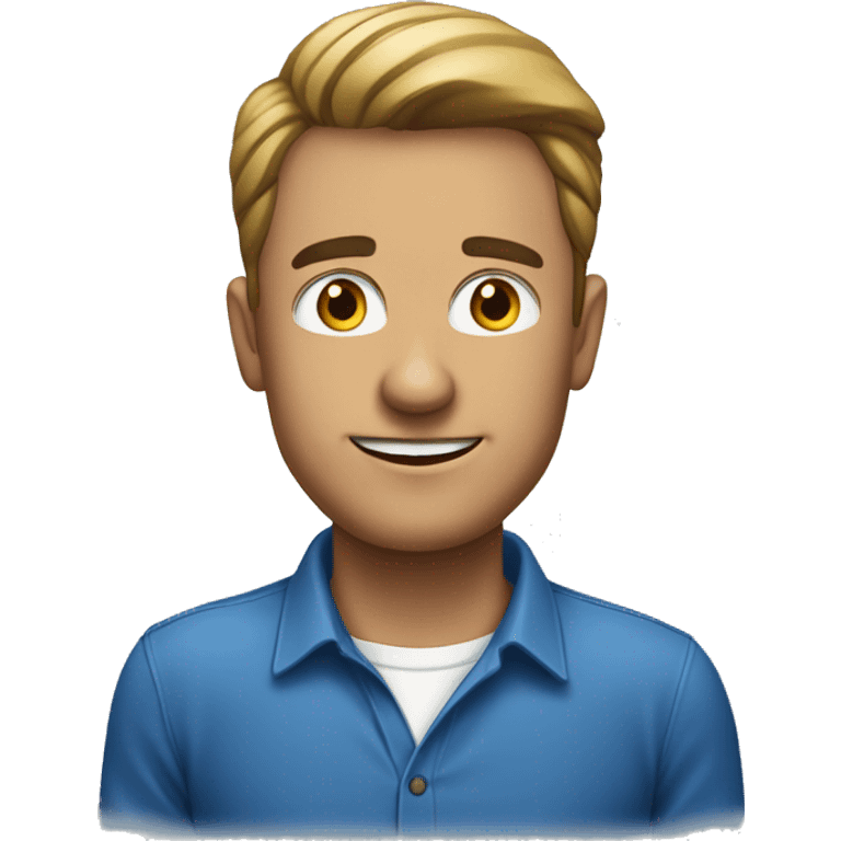 hombre con  una camisa azul corporativa emoji