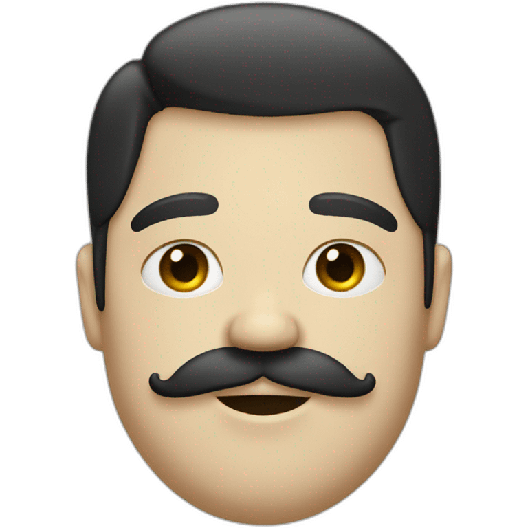 Fat, teenage mustache, black hair, white skin emoji