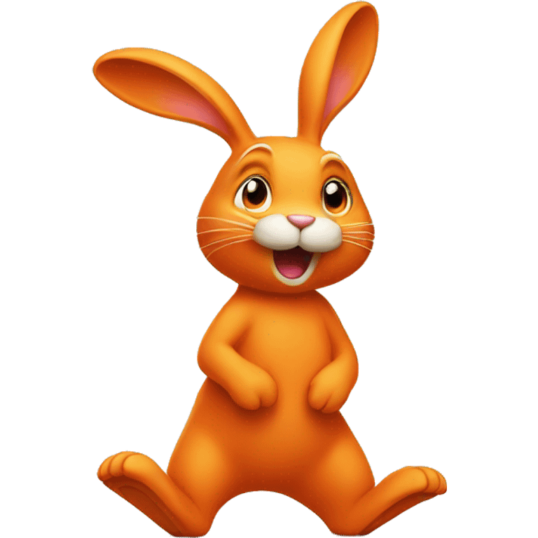 orange rabbit stands on two legs emoji