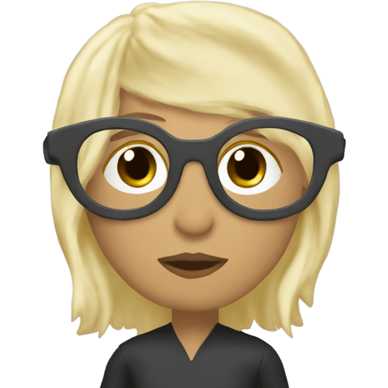 Aragorn kissing blond girl pixie cut glasses emoji