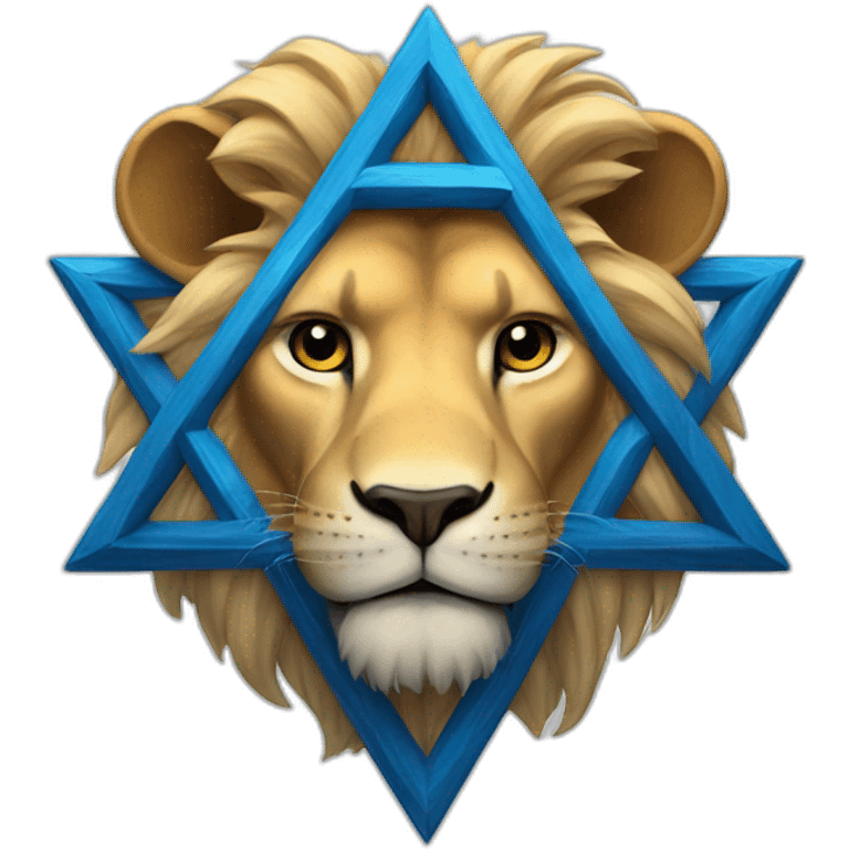 arms lion in the star of david with blue fur emoji