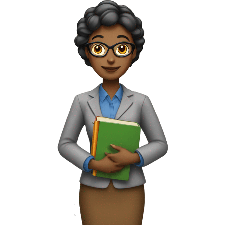 teacher woman with books emoji