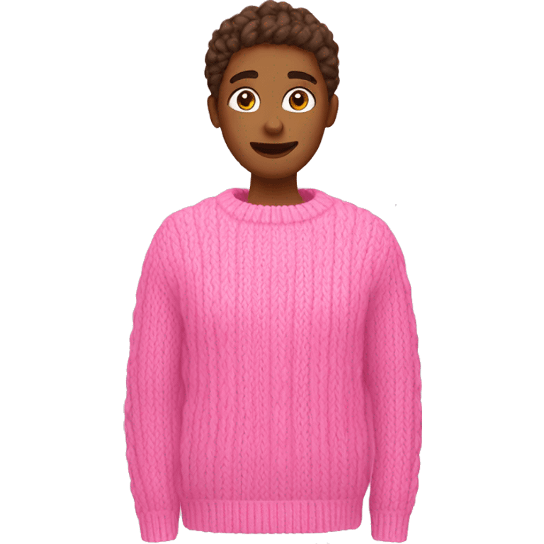 Pink cable knit sweater emoji