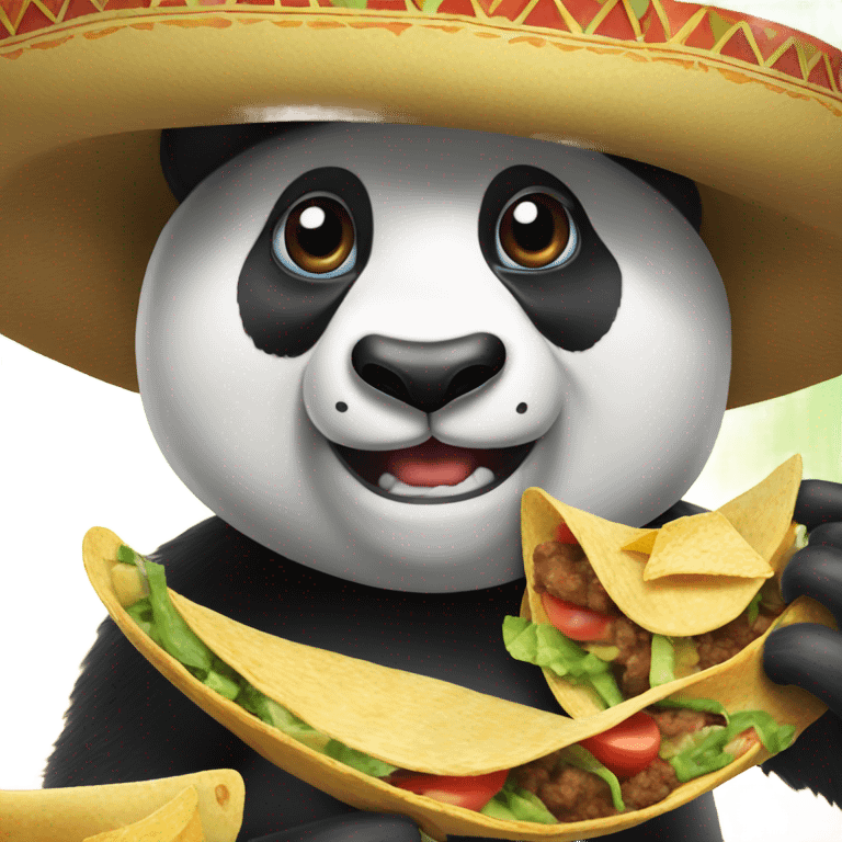 A panda eating mexican food with sombrero  emoji