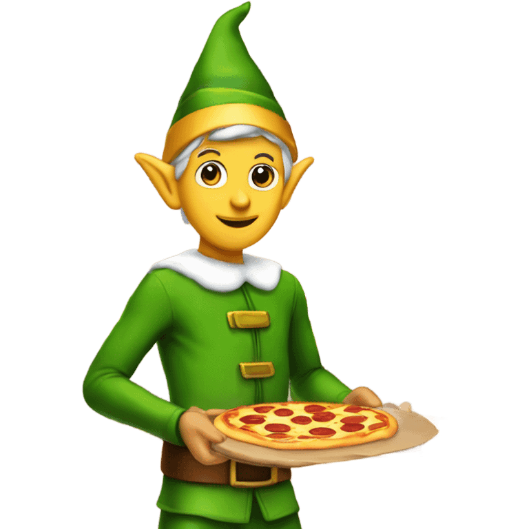 Elf on the shelve with pizza emoji