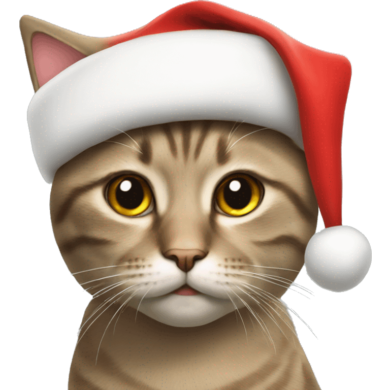 Cat wearing Santa hat emoji