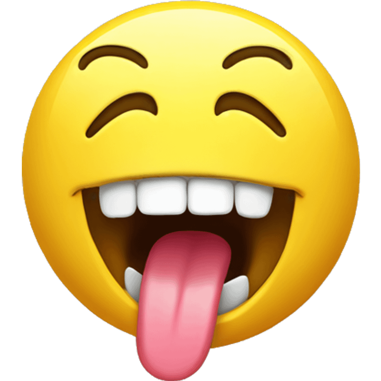 yellow smiley face, mouth open, uvula visible, funny emoji