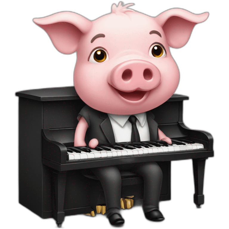 Pig playing piano emoji