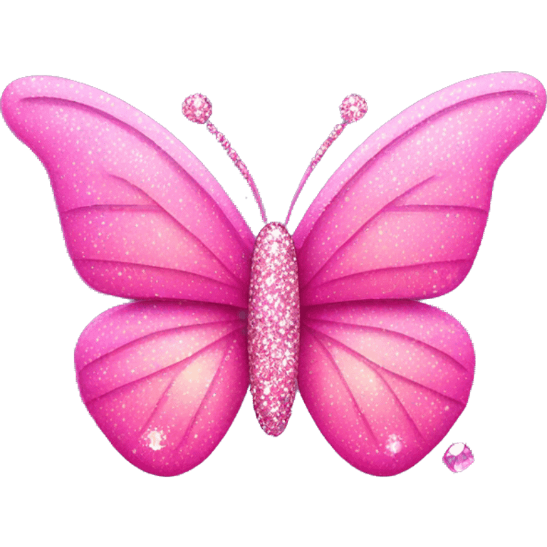 Pink butterfly with pink sparkly crystals around it emoji