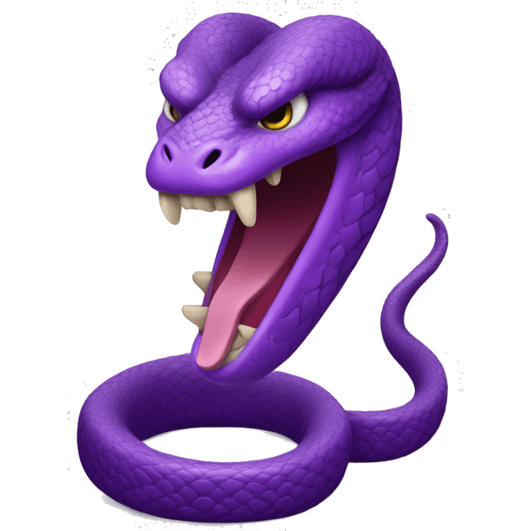 A purple snake looking angry, with an aggressive posture. emoji