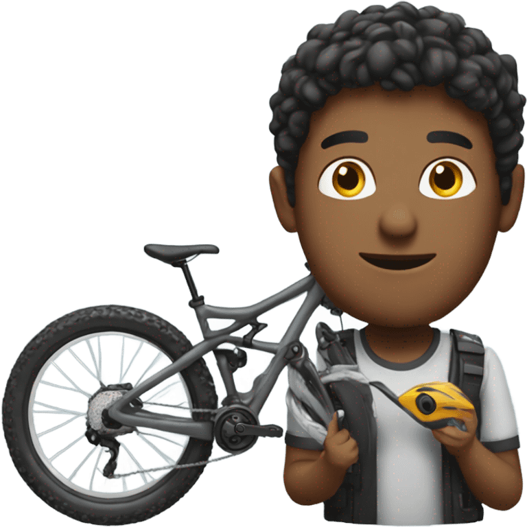 Me holding a mountain bike emoji