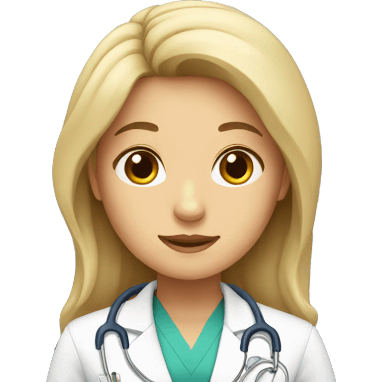 lady doctor with long hair emoji