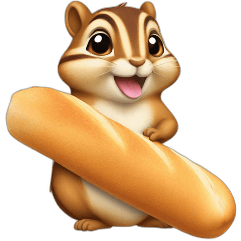 Chipmunk with baguette emoji