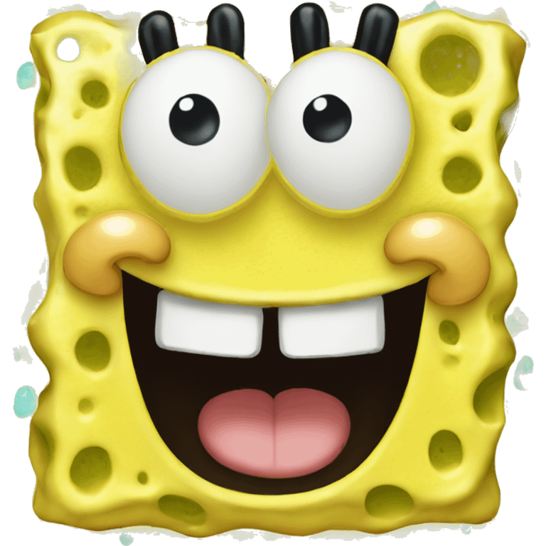 Sponge bob head smiling  emoji