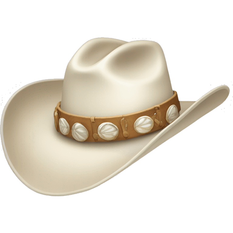 White cowgirl hat with shell band emoji