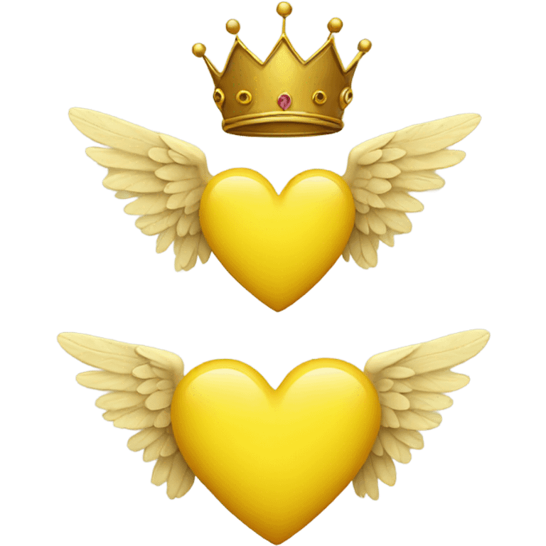 Yellow heart with wings and crown emoji