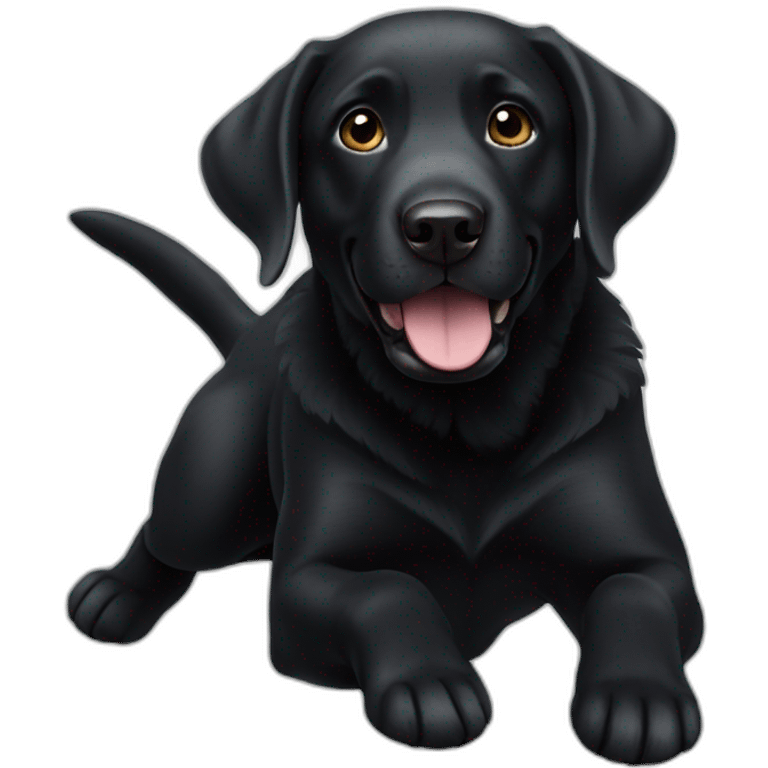 a flying black labrador emoji