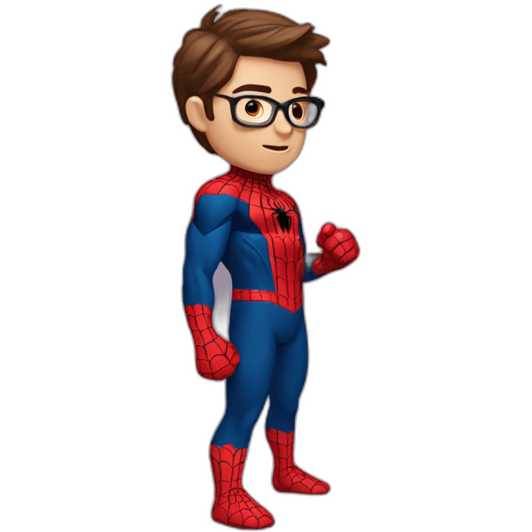 peter parker with his spiderman suit emoji