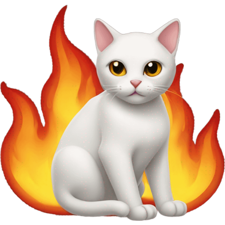 Cat and fire emoji