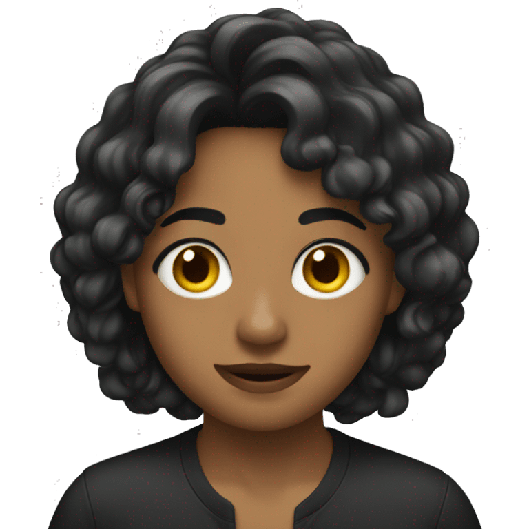 Cabello negro  emoji