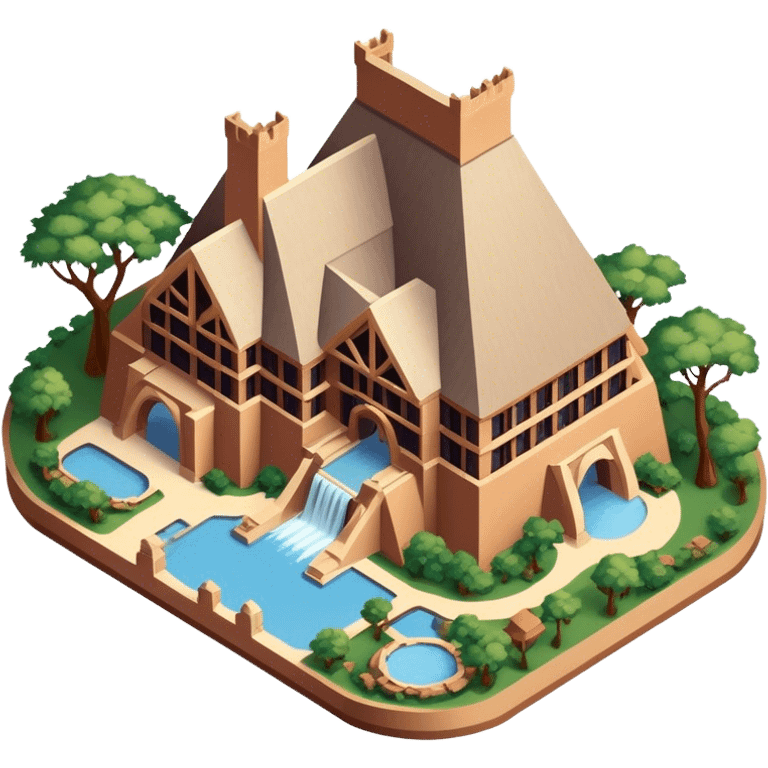 Disney World's Animal Kingdom Lodge hotel, isometric exterior view  emoji