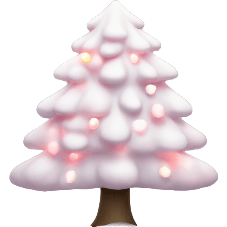 White New year tree with pink lights emoji