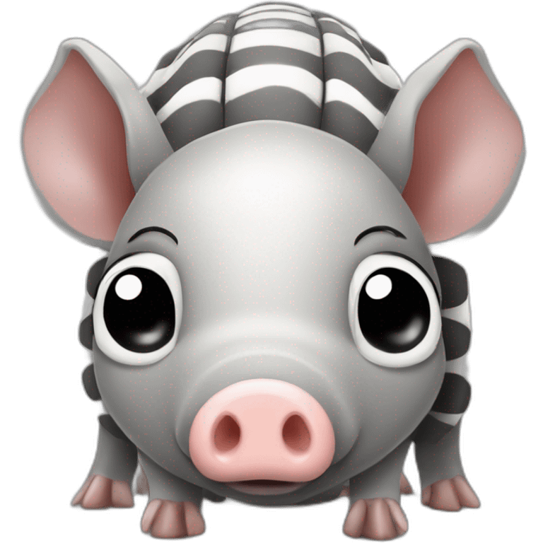 Gray and white pig armadillo cow centipede insect emoji