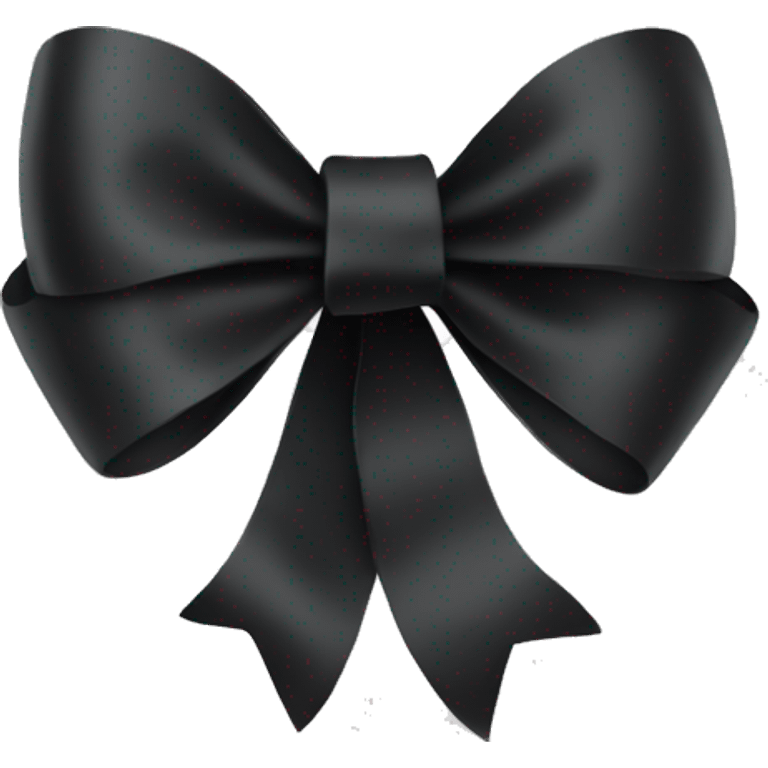 Thin ribbon black color bow emoji