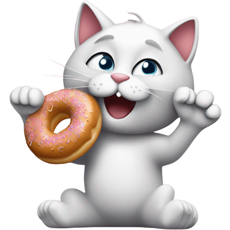 Cat stealing donuts emoji