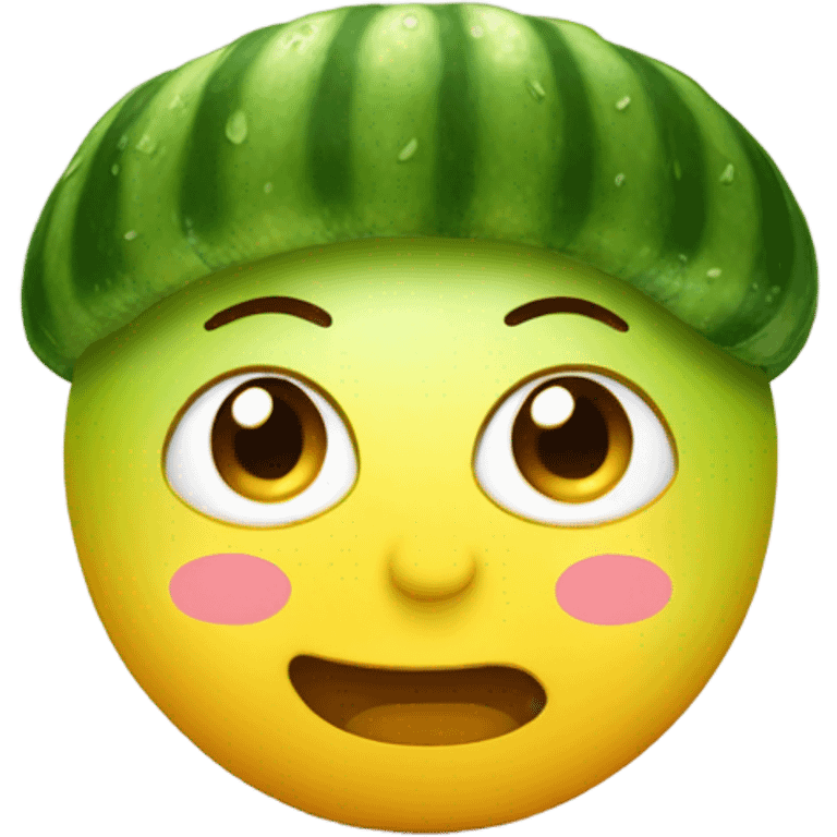 Cucumber with a headband on emoji