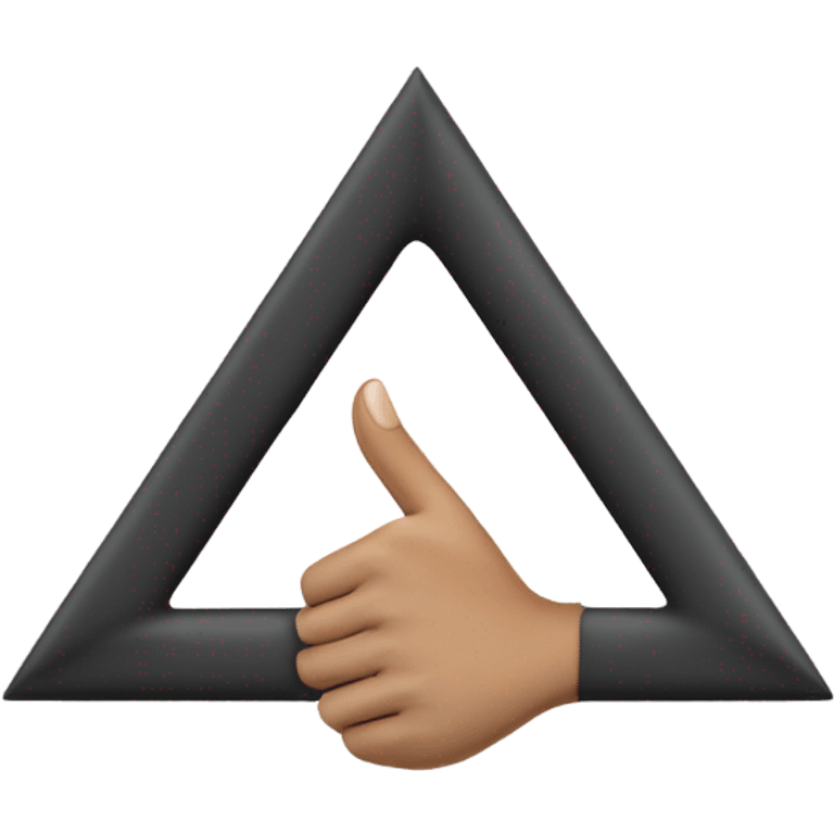 2 hands make A simbol like create Triangle simbol using thumb and index finger emoji