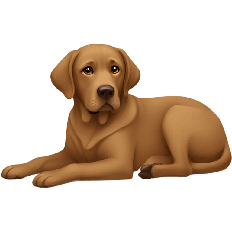 Brown Labrador resting indoors peacefully emoji