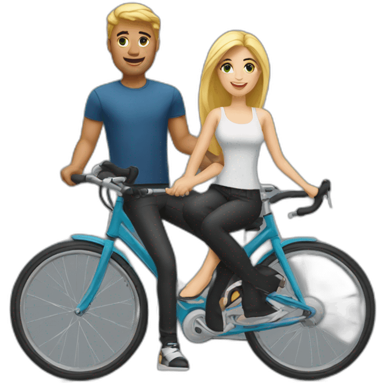 blonde couple on bikes emoji